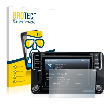 Parte frontale di una confezione del prodotto con il logo del marchio BROTECT. Accanto è raffigurato il dispositivo Volkswagen