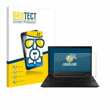 Parte frontale di una confezione del prodotto con il logo del marchio BROTECT. Accanto è raffigurato il dispositivo Lenovo Thi