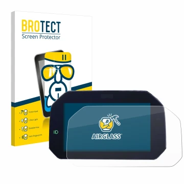 Parte frontale di una confezione del prodotto con il logo del marchio BROTECT. Accanto è raffigurato il dispositivo BMW F850GS