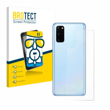 Parte frontale di una confezione del prodotto con il logo del marchio BROTECT. Accanto è raffigurato il dispositivo Samsung Ga