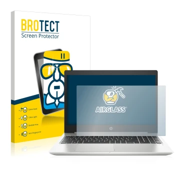 Parte frontale di una confezione del prodotto con il logo del marchio BROTECT. Accanto è raffigurato il dispositivo HP ProBook