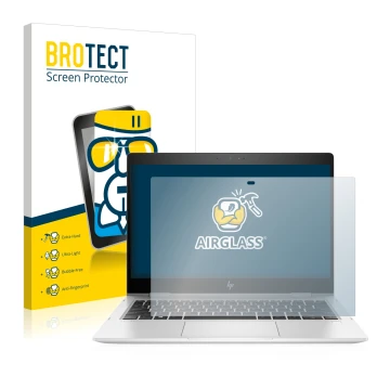 Parte frontale di una confezione del prodotto con il logo del marchio BROTECT. Accanto è raffigurato il dispositivo HP EliteBo
