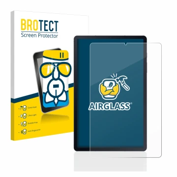 Parte frontale di una confezione del prodotto con il logo del marchio BROTECT. Accanto è raffigurato il dispositivo Samsung Ga