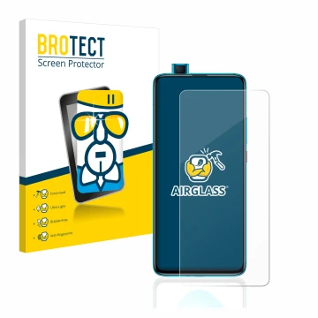 Parte frontale di una confezione del prodotto con il logo del marchio BROTECT. Accanto è raffigurato il dispositivo Xiaomi Poc