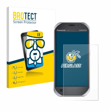 Parte frontale di una confezione del prodotto con il logo del marchio BROTECT. Accanto è raffigurato il dispositivo Panasonic 