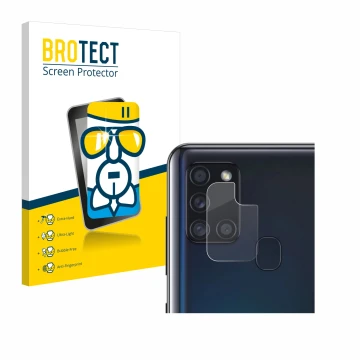 Parte frontale di una confezione del prodotto con il logo del marchio BROTECT. Accanto è raffigurato il dispositivo Samsung Ga