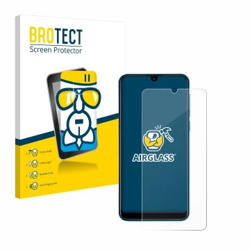 Parte frontale di una confezione del prodotto con il logo del marchio BROTECT. Accanto è raffigurato il dispositivo Beafon M6 