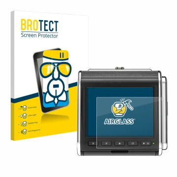 Parte frontale di una confezione del prodotto con il logo del marchio BROTECT. Accanto è raffigurato il dispositivo Hasselblad