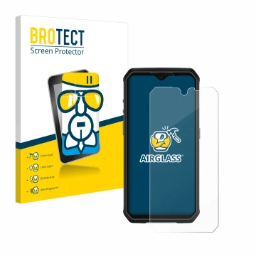 Parte frontale di una confezione del prodotto con il logo del marchio BROTECT. Accanto è raffigurato il dispositivo Ulefone Ar