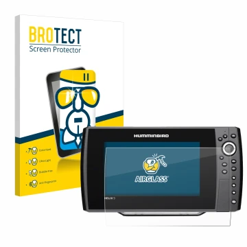 Parte frontale di una confezione del prodotto con il logo del marchio BROTECT. Accanto è raffigurato il dispositivo Humminbird