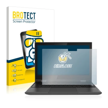 Parte frontale di una confezione del prodotto con il logo del marchio BROTECT. Accanto è raffigurato il dispositivo Lenovo 300