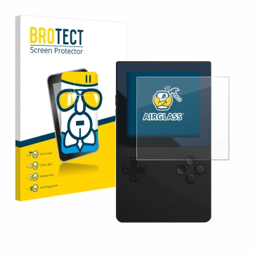 Parte frontale di una confezione del prodotto con il logo del marchio BROTECT. Accanto è raffigurato il dispositivo Analogue P