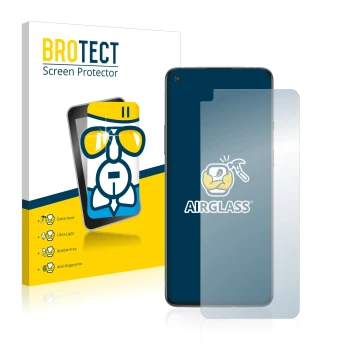 Parte frontale di una confezione del prodotto con il logo del marchio BROTECT. Accanto è raffigurato il dispositivo OnePlus 8T