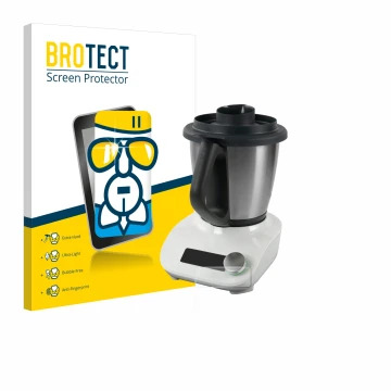 Parte frontale di una confezione del prodotto con il logo del marchio BROTECT. Accanto è raffigurato il dispositivo Vorwerk Th