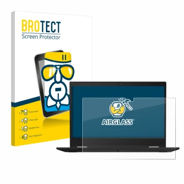 Parte frontale di una confezione del prodotto con il logo del marchio BROTECT. Accanto è raffigurato il dispositivo Lenovo Thi