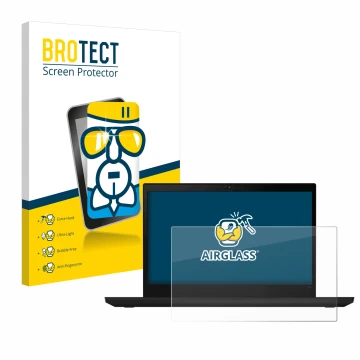 Parte frontale di una confezione del prodotto con il logo del marchio BROTECT. Accanto è raffigurato il dispositivo Lenovo Thi