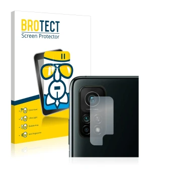 Parte frontale di una confezione del prodotto con il logo del marchio BROTECT. Accanto è raffigurato il dispositivo Xiaomi Mi 