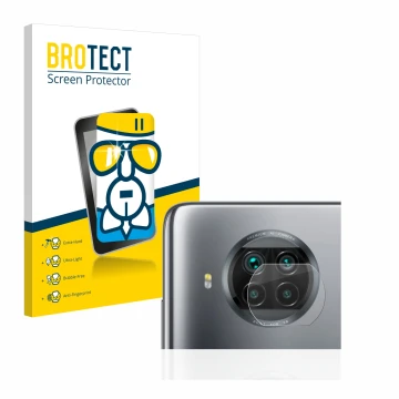 Parte frontale di una confezione del prodotto con il logo del marchio BROTECT. Accanto è raffigurato il dispositivo Xiaomi Mi 