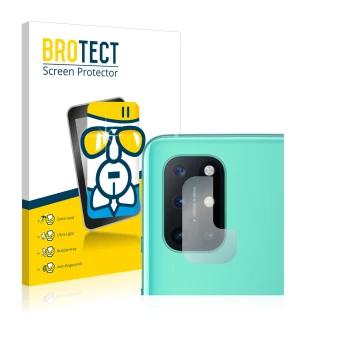 Parte frontale di una confezione del prodotto con il logo del marchio BROTECT. Accanto è raffigurato il dispositivo OnePlus 8T