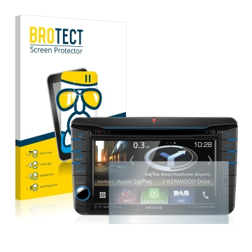 Parte frontale di una confezione del prodotto con il logo del marchio BROTECT. Accanto è raffigurato il dispositivo Kenwood DN