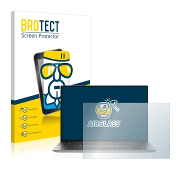 Parte frontale di una confezione del prodotto con il logo del marchio BROTECT. Accanto è raffigurato il dispositivo Dell XPS 1