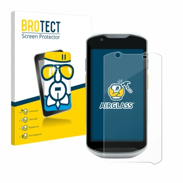 Parte frontale di una confezione del prodotto con il logo del marchio BROTECT. Accanto è raffigurato il dispositivo Zebra TC57