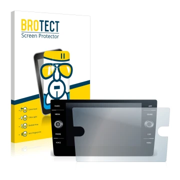 Parte frontale di una confezione del prodotto con il logo del marchio BROTECT. Accanto è raffigurato il dispositivo Volkswagen