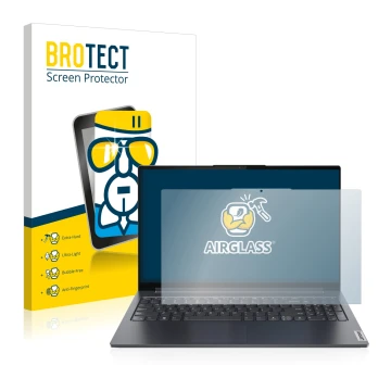 Parte frontale di una confezione del prodotto con il logo del marchio BROTECT. Accanto è raffigurato il dispositivo Lenovo Yog