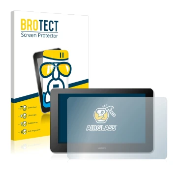 Parte frontale di una confezione del prodotto con il logo del marchio BROTECT. Accanto è raffigurato il dispositivo Wacom One 