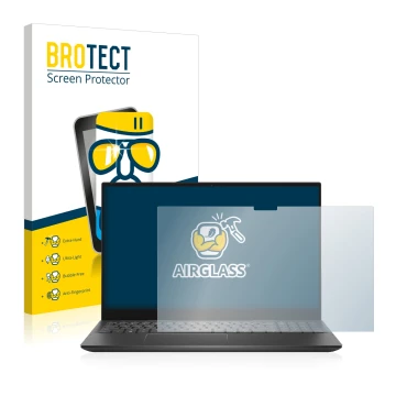 Parte frontale di una confezione del prodotto con il logo del marchio BROTECT. Accanto è raffigurato il dispositivo Dell Inspi