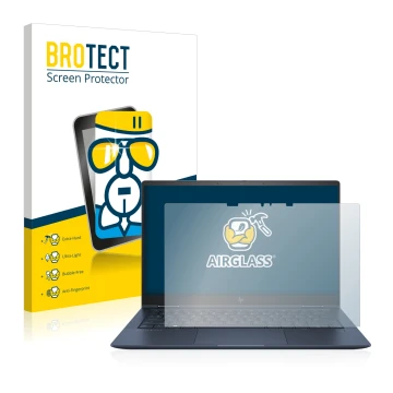 Parte frontale di una confezione del prodotto con il logo del marchio BROTECT. Accanto è raffigurato il dispositivo HP Elite D