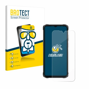 Parte frontale di una confezione del prodotto con il logo del marchio BROTECT. Accanto è raffigurato il dispositivo Ulefone Ar
