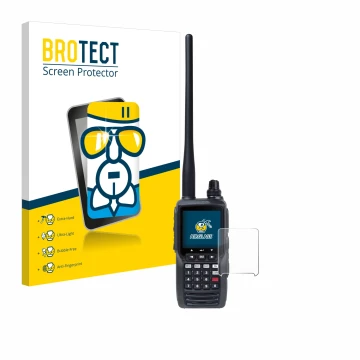 Parte frontale di una confezione del prodotto con il logo del marchio BROTECT. Accanto è raffigurato il dispositivo Yaesu FTA-