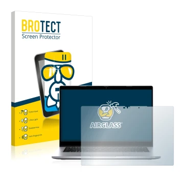 Parte frontale di una confezione del prodotto con il logo del marchio BROTECT. Accanto è raffigurato il dispositivo Dell Latit