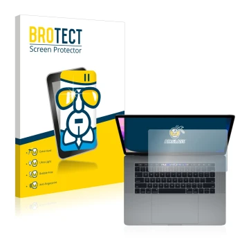 Parte frontale di una confezione del prodotto con il logo del marchio BROTECT. Accanto è raffigurato il dispositivo Apple MacB