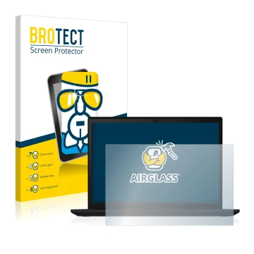 Parte frontale di una confezione del prodotto con il logo del marchio BROTECT. Accanto è raffigurato il dispositivo Lenovo Thi