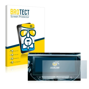 Parte frontale di una confezione del prodotto con il logo del marchio BROTECT. Accanto è raffigurato il dispositivo Opel Corsa
