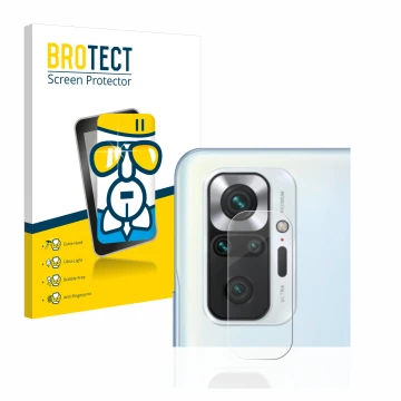 Parte frontale di una confezione del prodotto con il logo del marchio BROTECT. Accanto è raffigurato il dispositivo Xiaomi Red