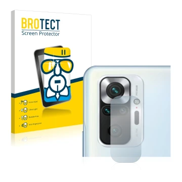 Parte frontale di una confezione del prodotto con il logo del marchio BROTECT. Accanto è raffigurato il dispositivo Xiaomi Red