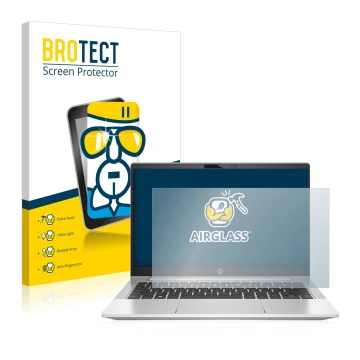 Parte frontale di una confezione del prodotto con il logo del marchio BROTECT. Accanto è raffigurato il dispositivo HP ProBook