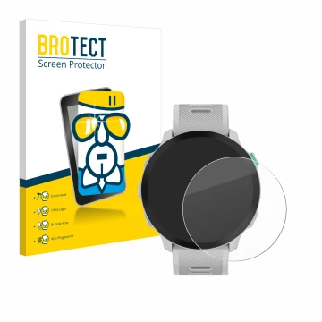 Parte frontale di una confezione del prodotto con il logo del marchio BROTECT. Accanto è raffigurato il dispositivo Garmin For