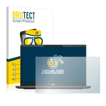 Parte frontale di una confezione del prodotto con il logo del marchio BROTECT. Accanto è raffigurato il dispositivo Dell Latit