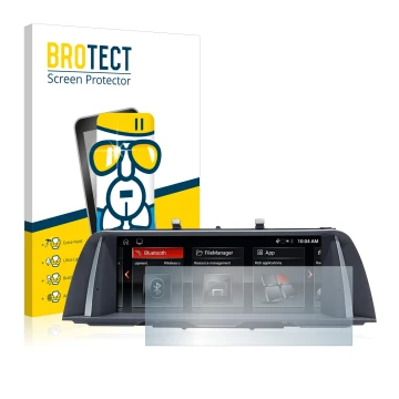 Parte frontale di una confezione del prodotto con il logo del marchio BROTECT. Accanto è raffigurato il dispositivo BMW 5 F10 