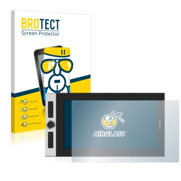 Parte frontale di una confezione del prodotto con il logo del marchio BROTECT. Accanto è raffigurato il dispositivo XP-Pen Inn