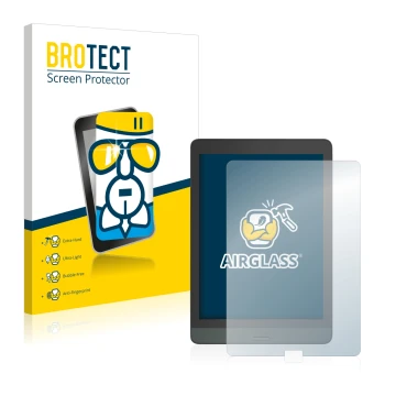 Parte frontale di una confezione del prodotto con il logo del marchio BROTECT. Accanto è raffigurato il dispositivo Boox Nova 