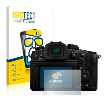 Parte frontale di una confezione del prodotto con il logo del marchio BROTECT. Accanto è raffigurato il dispositivo Panasonic 