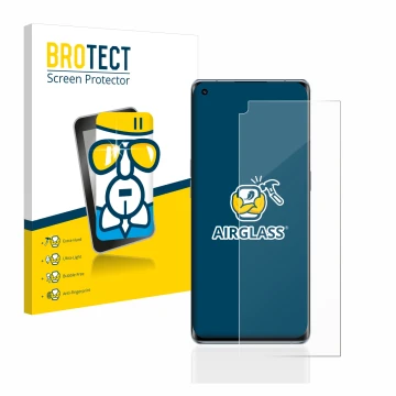 Parte frontale di una confezione del prodotto con il logo del marchio BROTECT. Accanto è raffigurato il dispositivo Oppo Reno 