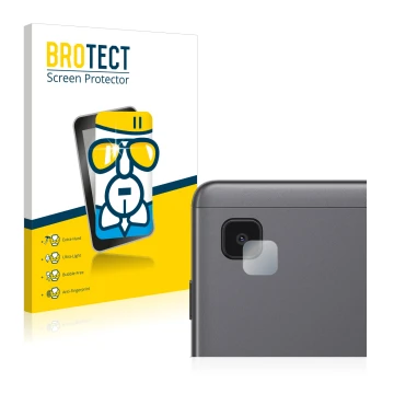 Parte frontale di una confezione del prodotto con il logo del marchio BROTECT. Accanto è raffigurato il dispositivo Samsung Ga