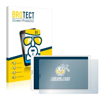 Parte frontale di una confezione del prodotto con il logo del marchio BROTECT. Accanto è raffigurato il dispositivo Samsung Ga