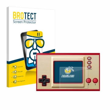 Parte frontale di una confezione del prodotto con il logo del marchio BROTECT. Accanto è raffigurato il dispositivo Nintendo G